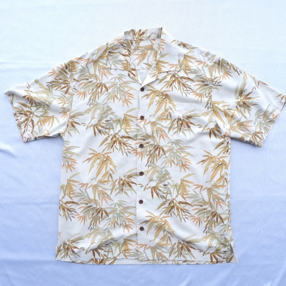 Tommy Bahama Camp Shirt Mens Large Button Up Short Sleeve Floral Tropical Silk - Picture 8 of 16